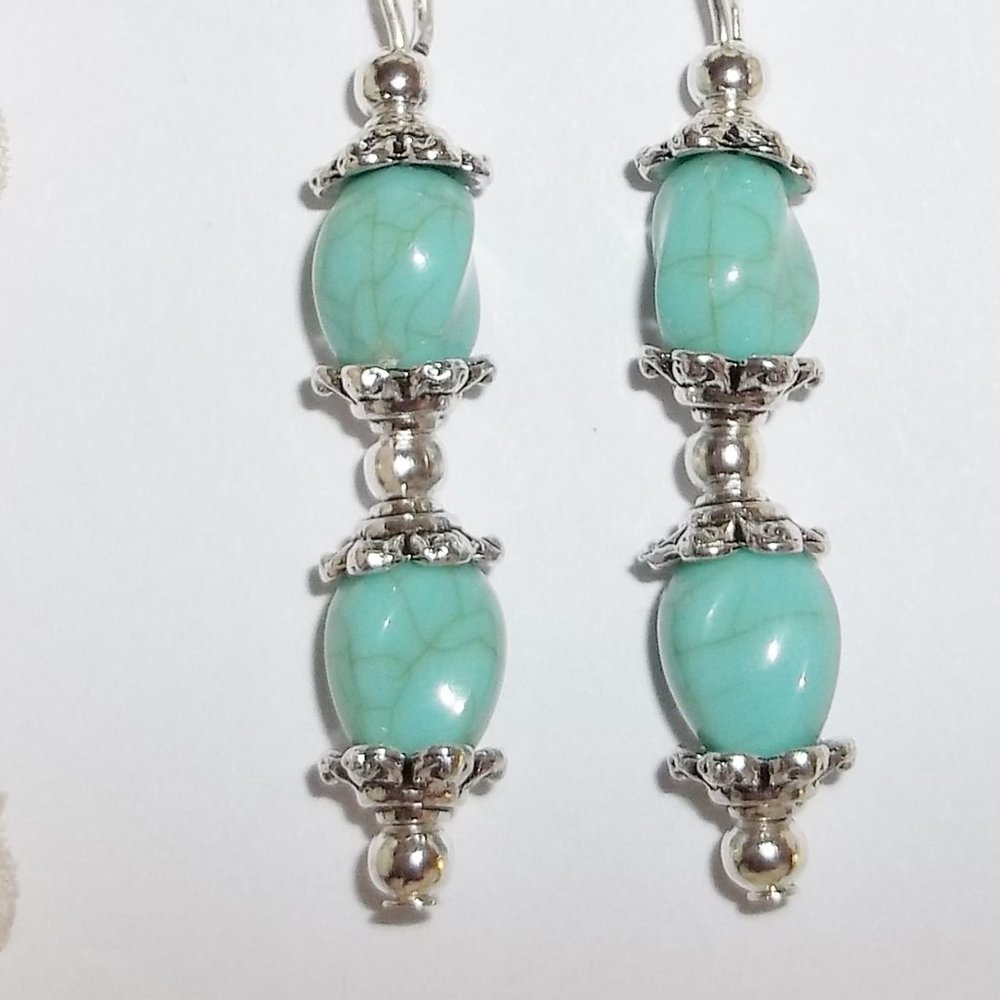 Earring, Earring, Earring, Earring Earrings Turquoise Blue Earring Set 4167 - Picture 7 of 10
